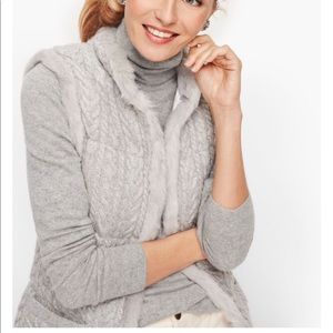 NWT Metallic Cable Knit Sweater Puffer